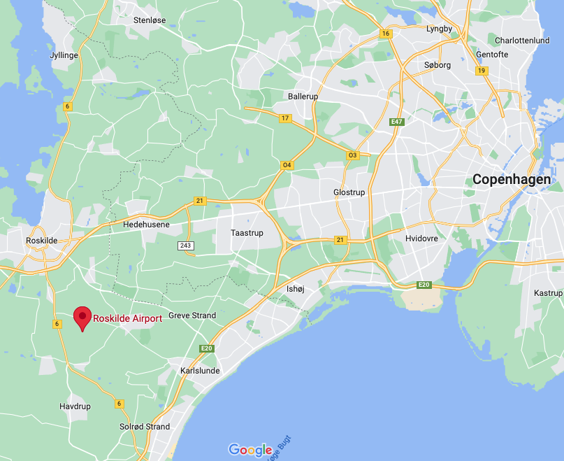 Roskilde Airport Map for UPRT courses